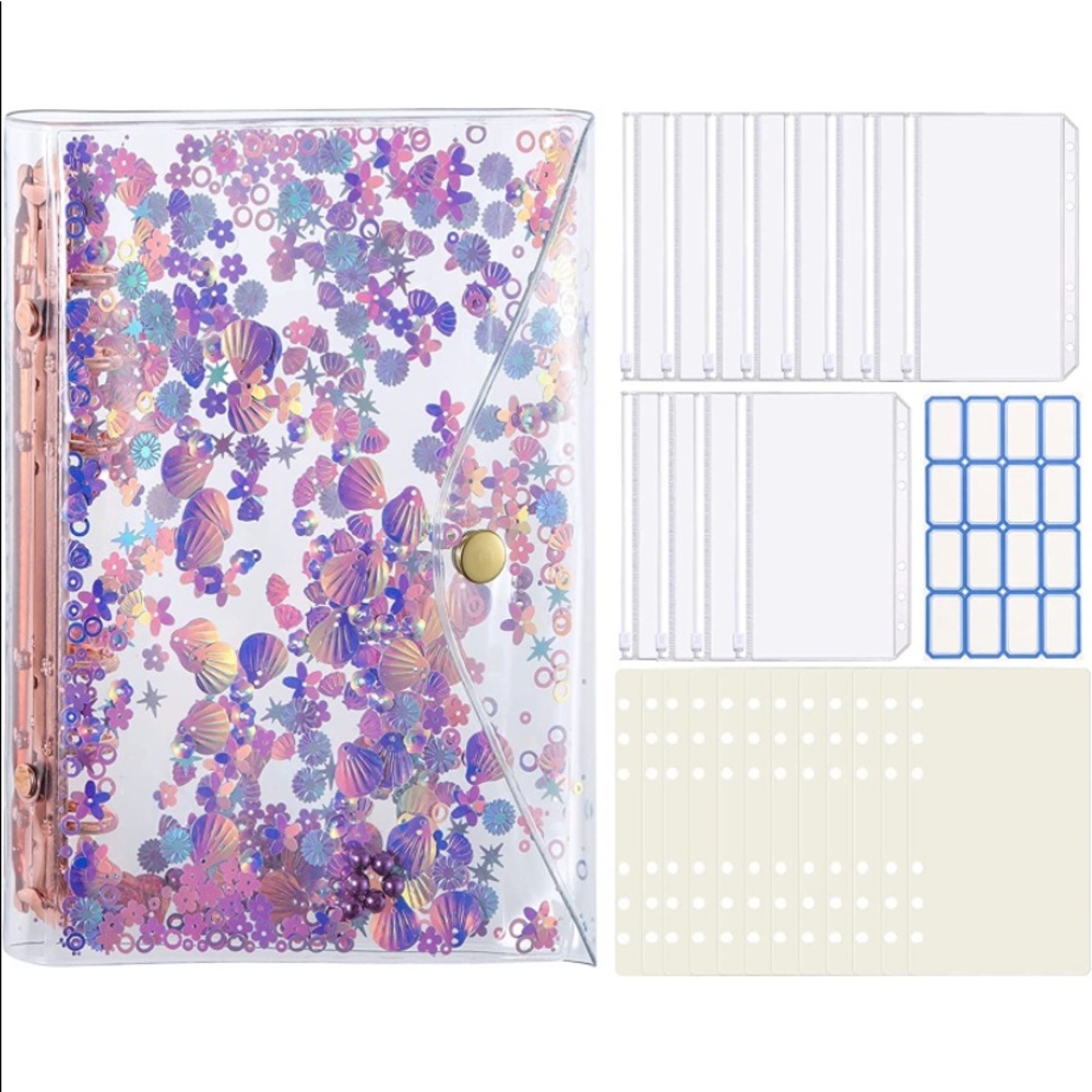 Custom clear sequin budget binder